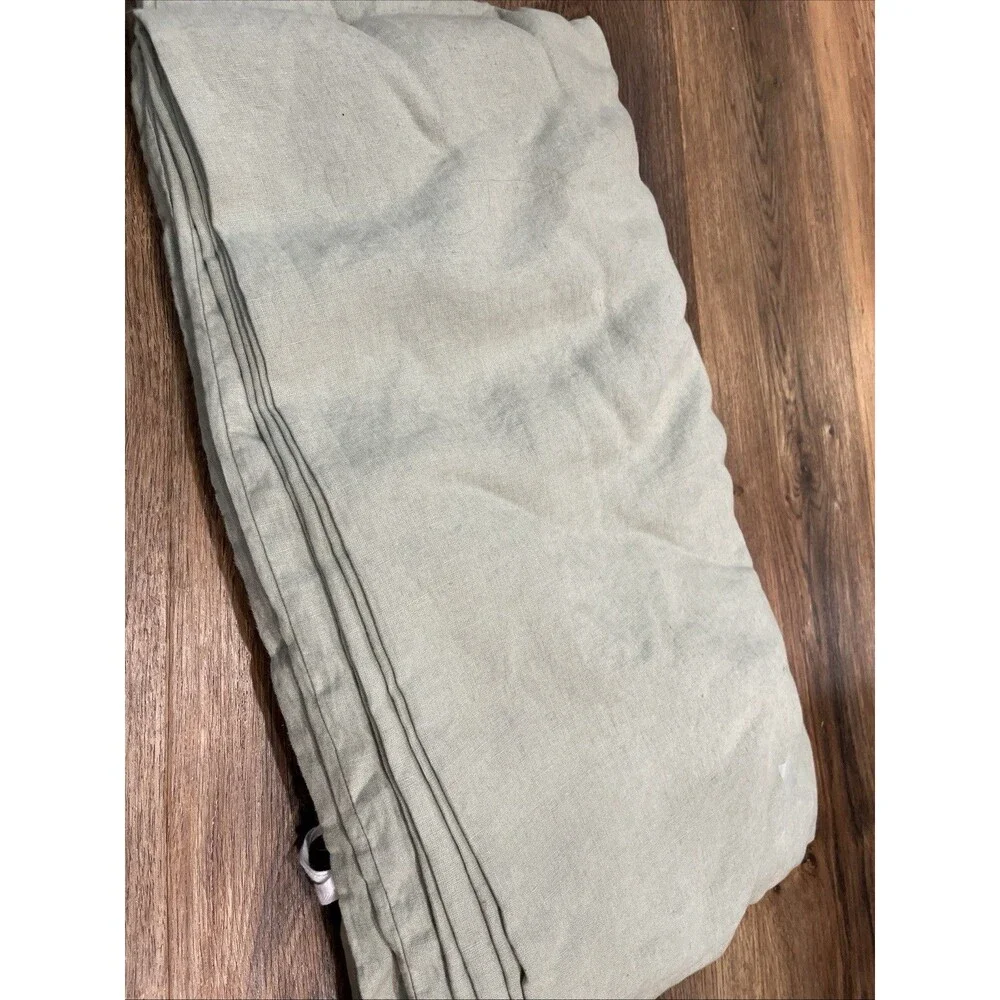 Quince European Linen Duvet Cover Set Full/Queen Willowleaf Green.